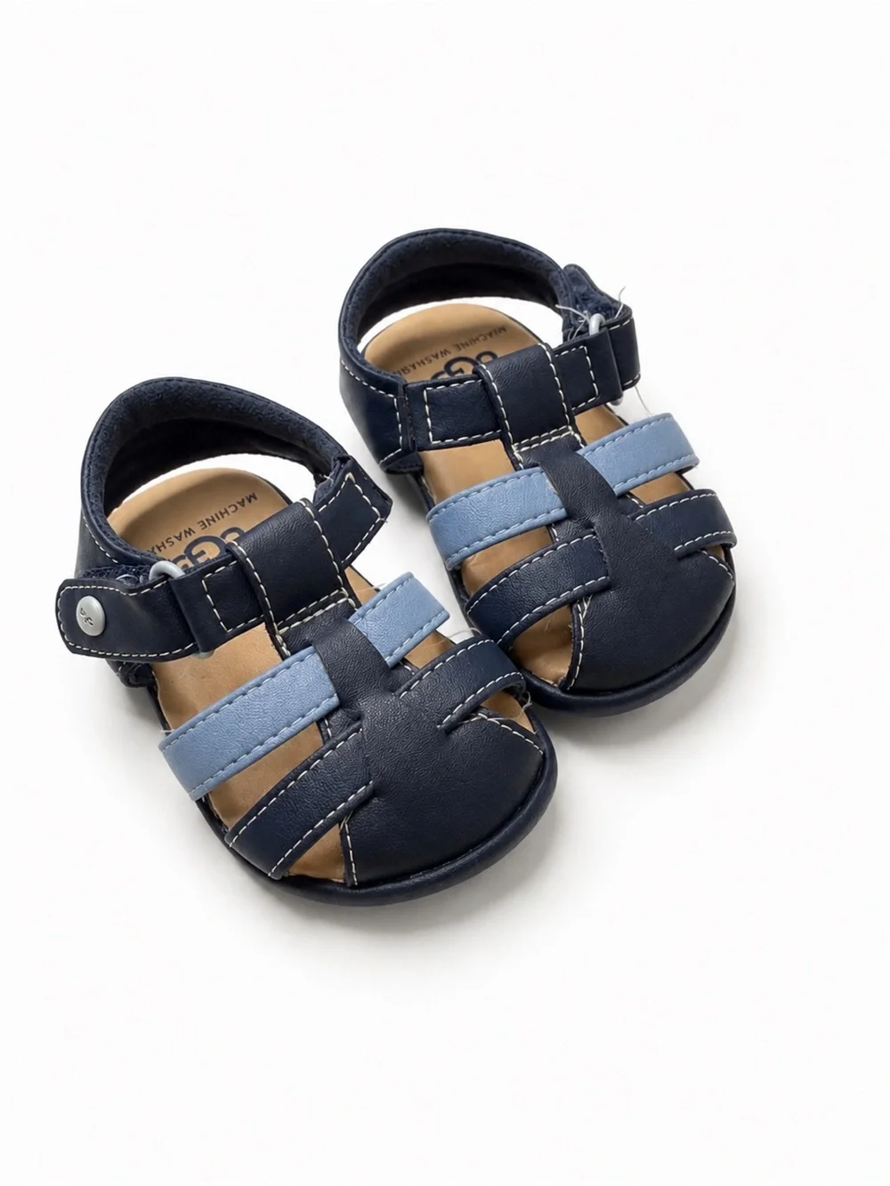 UGG Kids Navy and Light Blue Leather Strapped Sandals